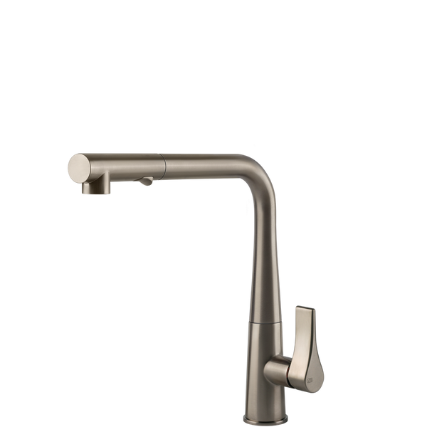 Gessi Proton Right Angle Pull Out Spray Mixer Brushed Nickel