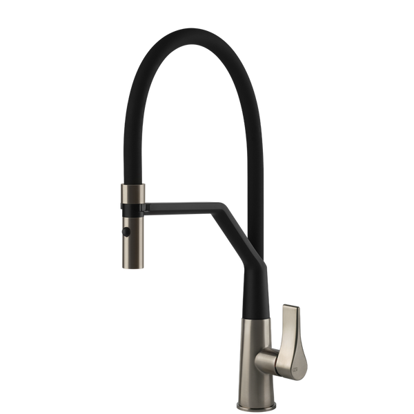 Gessi Proton Goose Neck Semi-Professional Spray Mixer Brushed Nickel