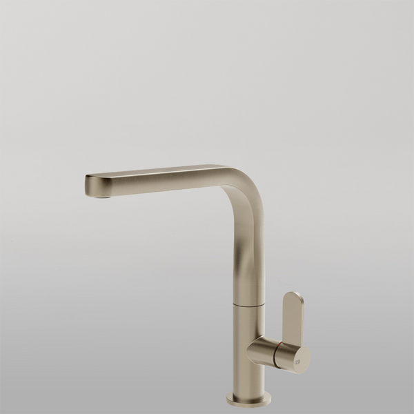 Gessi Helium Right Angle Square Swivel Mixer Brushed Nickel