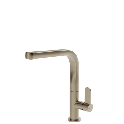 Gessi Helium Right Angle Square Swivel Mixer Brushed Nickel