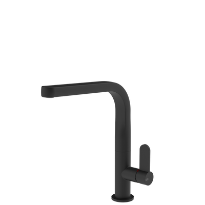 Gessi Helium Right Angle Square Swivel Mixer Matte Black