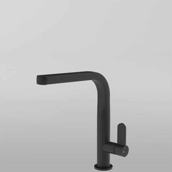 Gessi Helium Right Angle Square Pull Out Mixer Matte Black