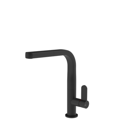 Gessi Helium Right Angle Square Pull Out Mixer Matte Black