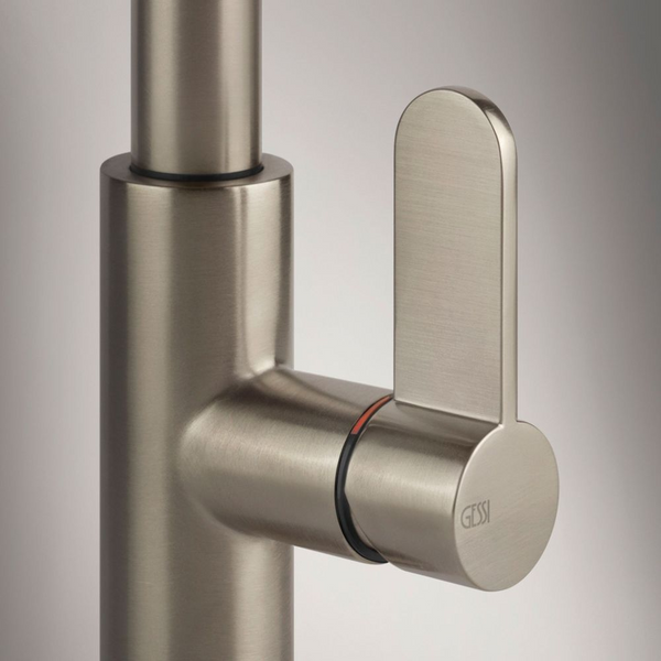 Gessi Helium Goose Neck Semi-Professional Mixer Brushed Nickel