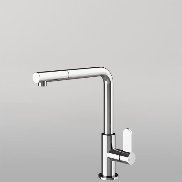 Gessi Helium Right Angle Round Pull Out Mixer Chrome