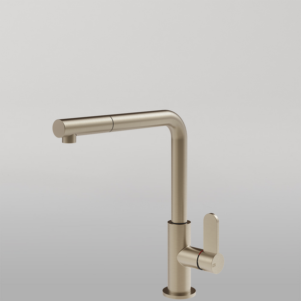 Gessi Helium Right Angle Round Pull Out Mixer Brushed Nickel