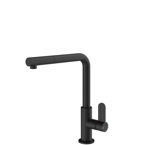 Gessi Helium Right Angle Round Pull Out Mixer Matte Black