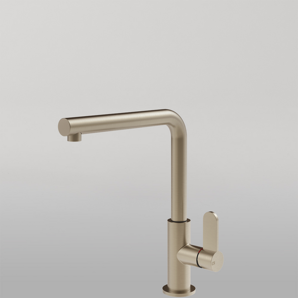 Gessi Helium Right Angle Round Swivel Mixer Brushed Nickel