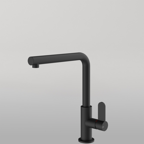 Gessi Helium Right Angle Round Swivel Mixer Matte Black