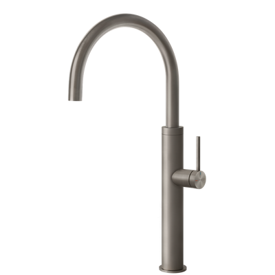 Gessi 316 Smooth Goose Neck Swivel Mixer Stainless Steel