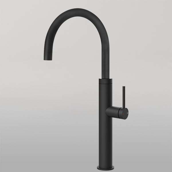 Gessi 316 Smooth Goose Neck Swivel Mixer Matte Black