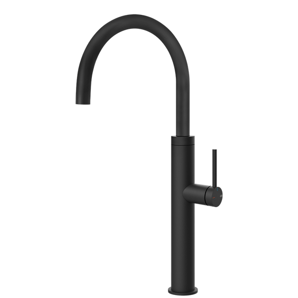 Gessi 316 Smooth Goose Neck Swivel Mixer Matte Black