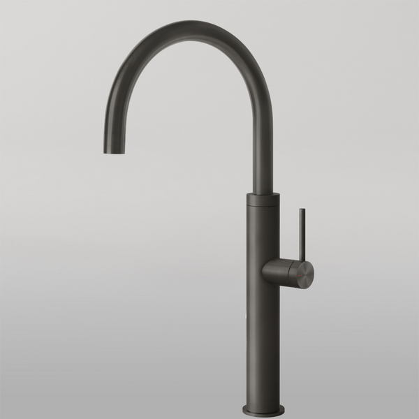 Gessi 316 Smooth Goose Neck Swivel Mixer Brushed Black