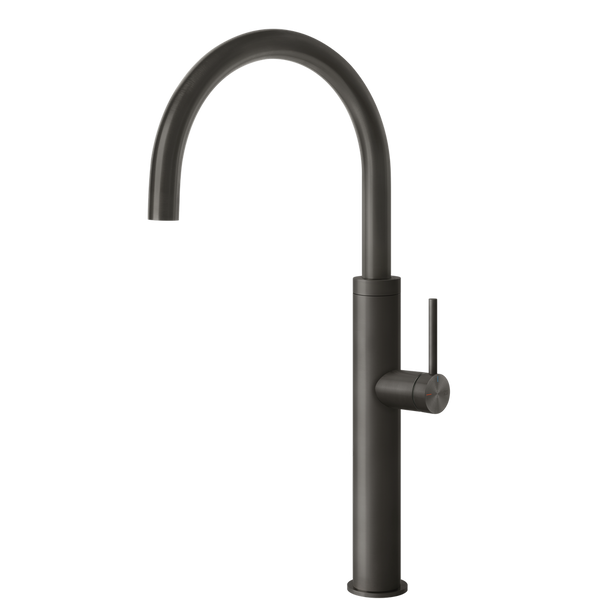 Gessi 316 Smooth Goose Neck Swivel Mixer Brushed Black