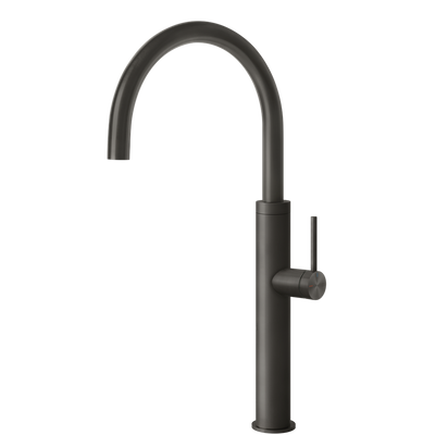 Gessi 316 Smooth Goose Neck Swivel Mixer Brushed Black
