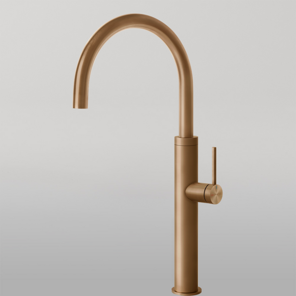 Gessi 316 Smooth Goose Neck Swivel Mixer Warm Bronze