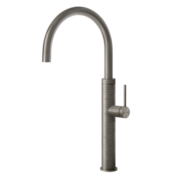 Gessi 316 Meccanica Goose Neck Swivel Mixer Stainless Steel