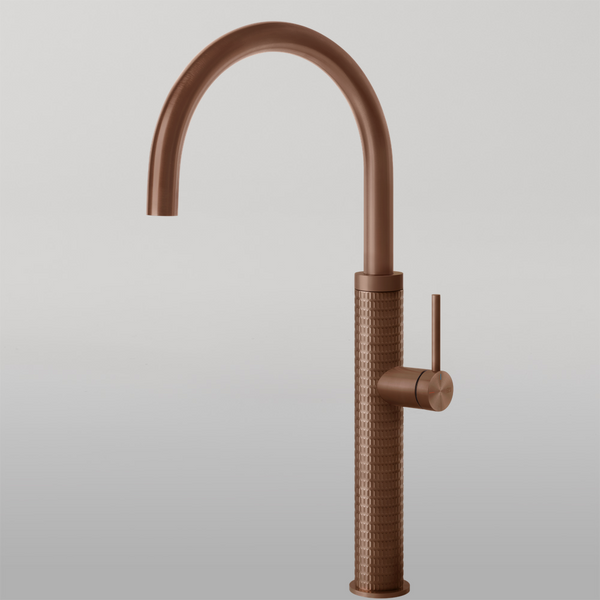 Gessi 316 Meccanica Goose Neck Swivel Mixer Brushed Copper