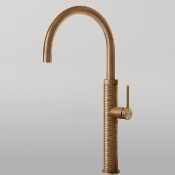 Gessi 316 Meccanica Goose Neck Swivel Mixer Warm Bronze