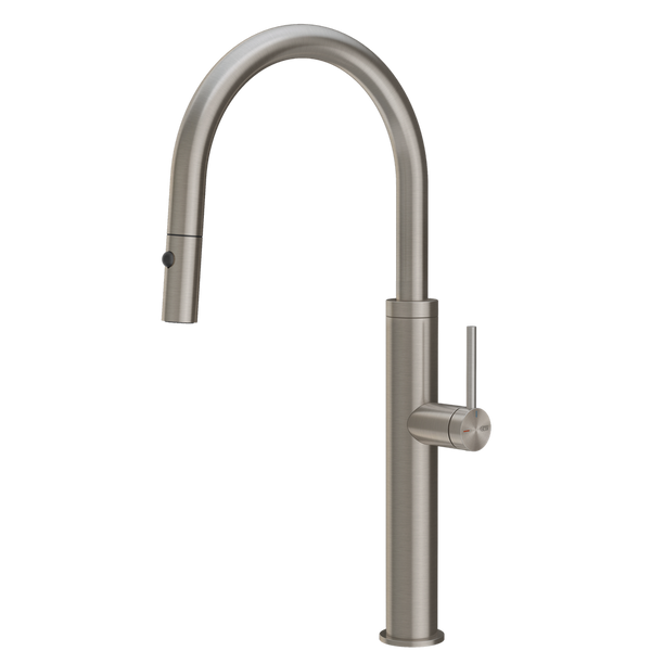 Gessi 316 Smooth Goose Neck Pull Out Spray Mixer Stainless Steel
