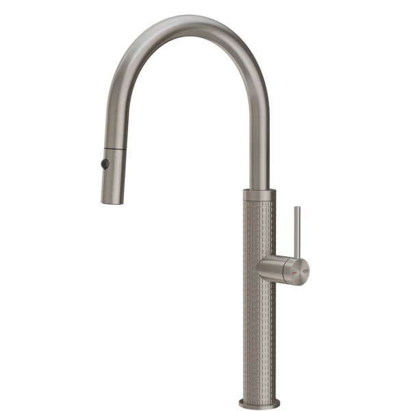 Gessi 316 Meccanica Goose Neck Pull Out Spray Mixer Stainless Steel