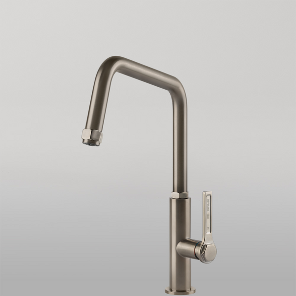 Gessi Officine Square Goose Neck Swivel Mixer Brushed Nickel