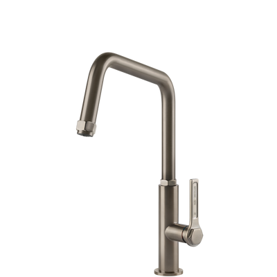 Gessi Officine Square Goose Neck Swivel Mixer Brushed Nickel