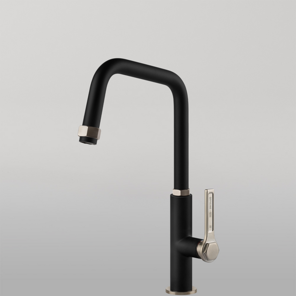Gessi Officine Square Goose Neck Swivel Mixer Matte Black