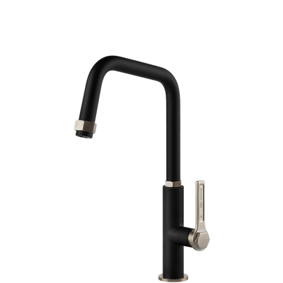 Gessi Officine Square Goose Neck Swivel Mixer Matte Black