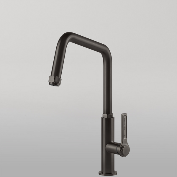 Gessi Officine Square Goose Neck Swivel Mixer Brushed Black