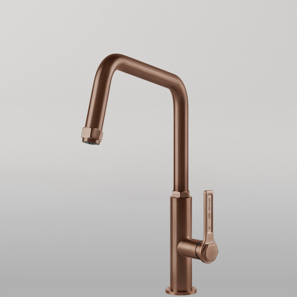 Gessi Officine Square Goose Neck Swivel Mixer Brushed Copper
