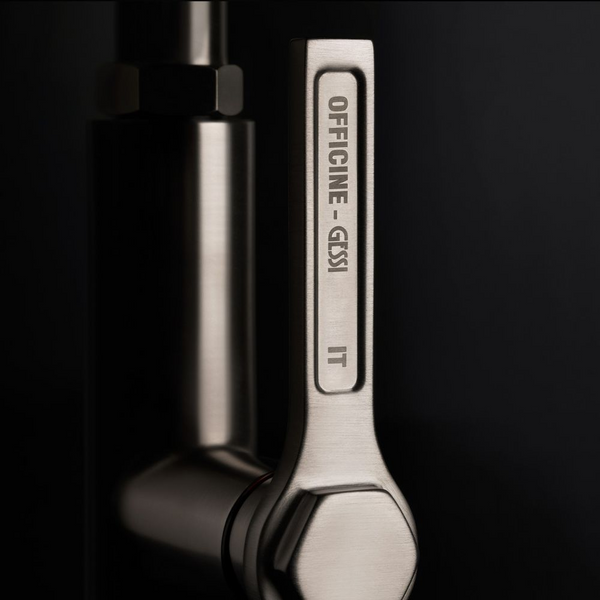 Gessi Officine Goose Neck Semi-Professional Spray Mixer Brushed Nickel