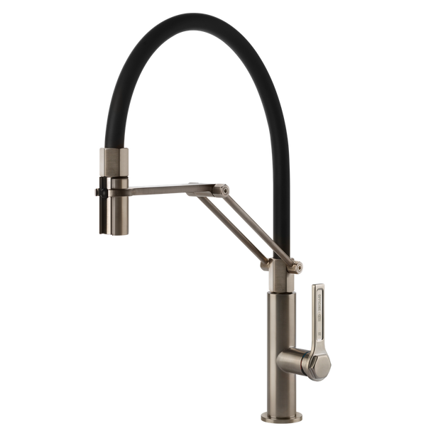 Gessi Officine Goose Neck Semi-Professional Spray Mixer Brushed Nickel