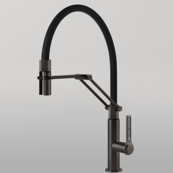 Gessi Officine Goose Neck Semi-Professional Spray Mixer Brushed Black