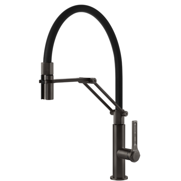 Gessi Officine Goose Neck Semi-Professional Spray Mixer Brushed Black
