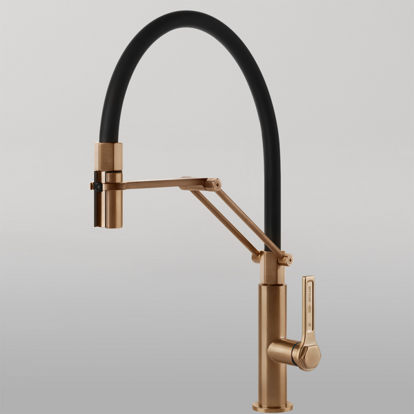 Gessi Officine Goose Neck Semi-Professional Spray Mixer Warm Bronze