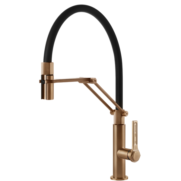 Gessi Officine Goose Neck Semi-Professional Spray Mixer Warm Bronze
