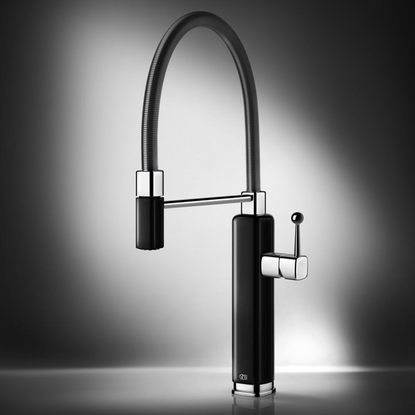 Gessi Happy Goose Neck Semi-Professional Mixer Gloss Black