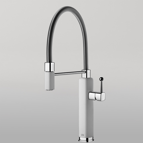 Gessi Happy Goose Neck Semi-Professional Mixer Matte White