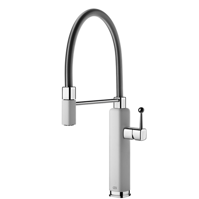 Gessi Happy Goose Neck Semi-Professional Mixer Matte White