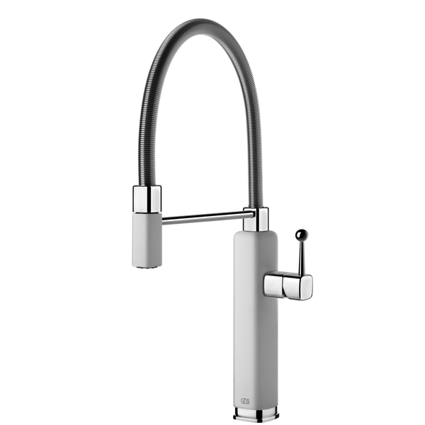 Gessi Happy Goose Neck Semi-Professional Mixer Matte White