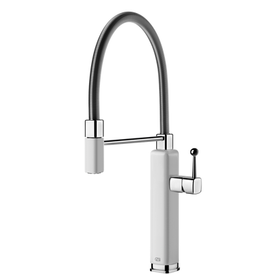 Gessi Happy Goose Neck Semi-Professional Mixer Gloss White