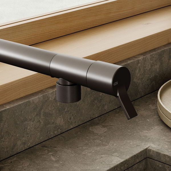 Gessi Su&Giù Retractable Spout Right Angle Mixer Brushed Black
