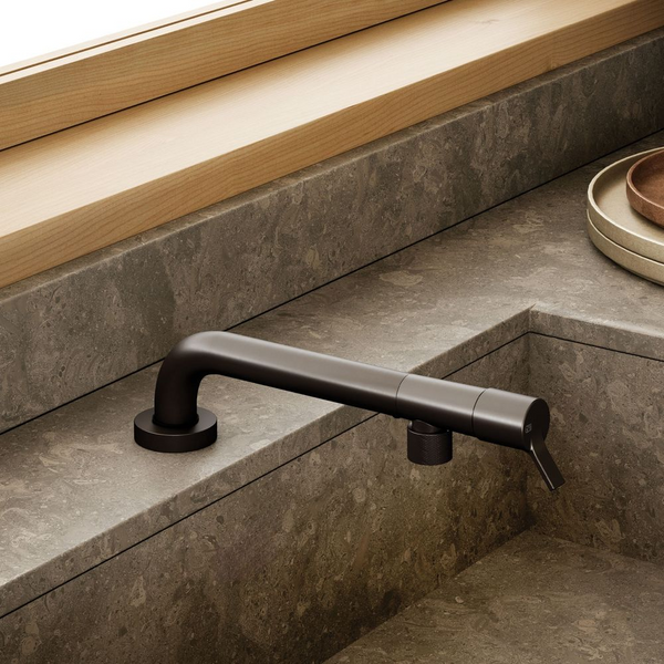 Gessi Su&Giù Retractable Spout Right Angle Mixer Brushed Black