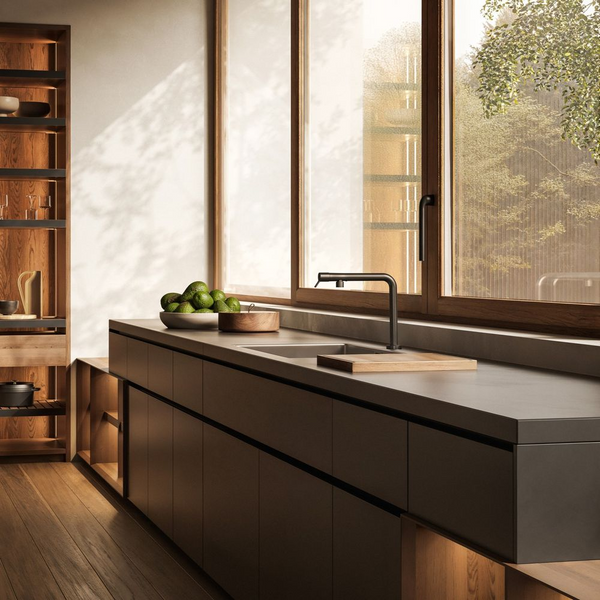 Gessi Su&Giù Retractable Spout Right Angle Mixer Brushed Black