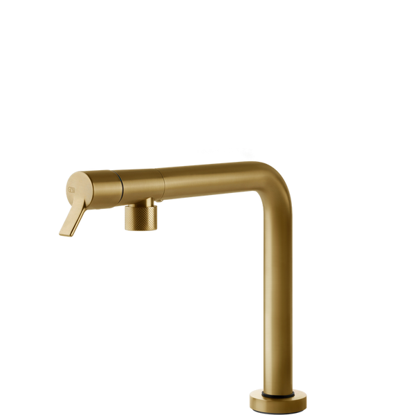 Gessi Su&Giù Retractable Spout Right Angle Mixer Brushed Gold