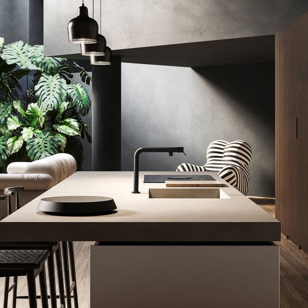 Gessi Fisso Right Angle Swivel Mixer Matte Black