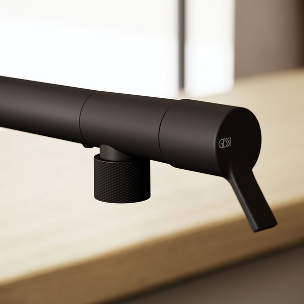 Gessi Fisso Right Angle Swivel Mixer Matte Black