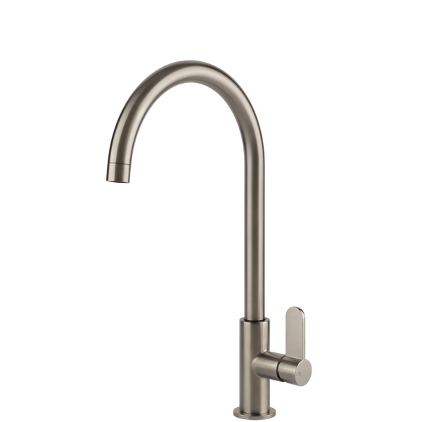 Gessi Helium Goose Neck Swivel Mixer Brushed Nickel