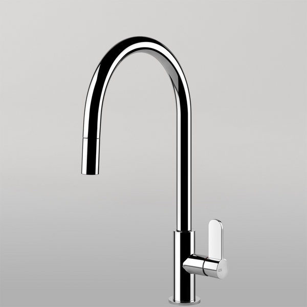 Gessi Helium Goose Neck Pull Out Mixer Chrome
